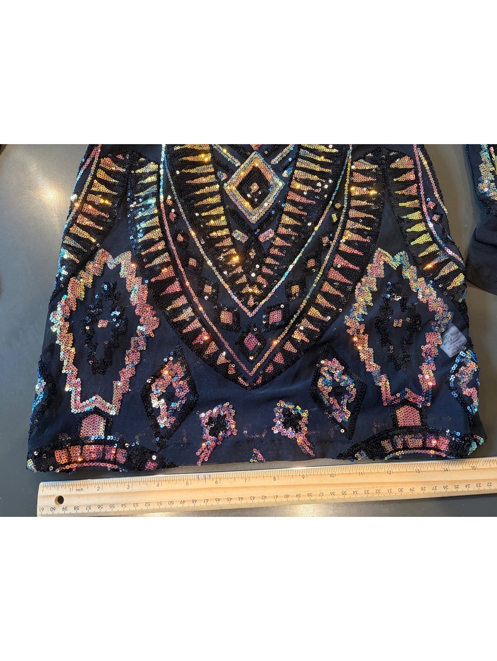 Fashion Nova Total Stand Out Sequin Mini Dress Black Multicolor Size L NWT - Picture 8 of 10